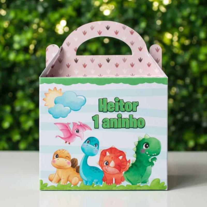 Kit Maletinha/Sacolinha Personalizada | Lembrancinha Festa | Dino Baby Dinossauro | PEGUE MONTE
