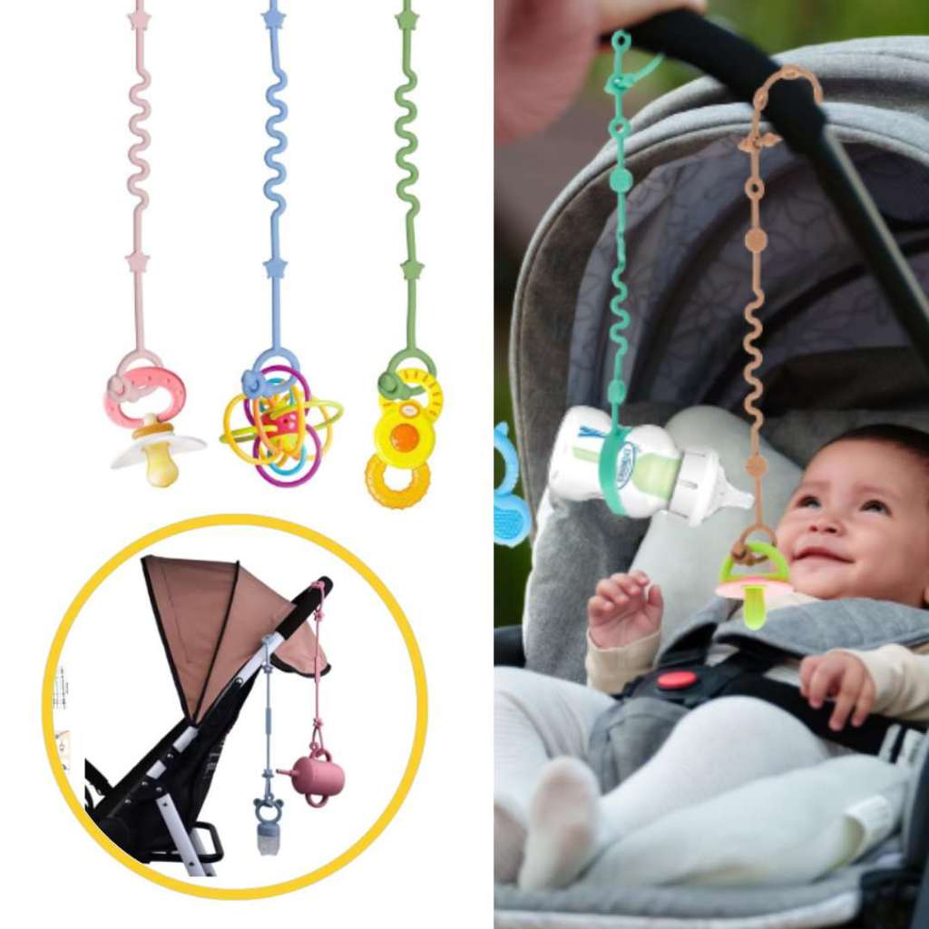 cordão antiqueda Alça de silicone clip chupeta brinquedo mamadeira - flexível  higienizável