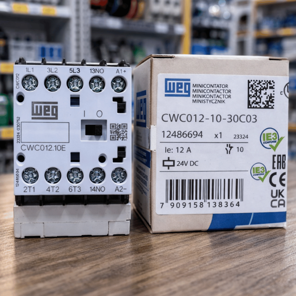 WEG Mini Contator CWC 24VCC 12A 1NA CWC012 - Reduz o Custo de Painéis