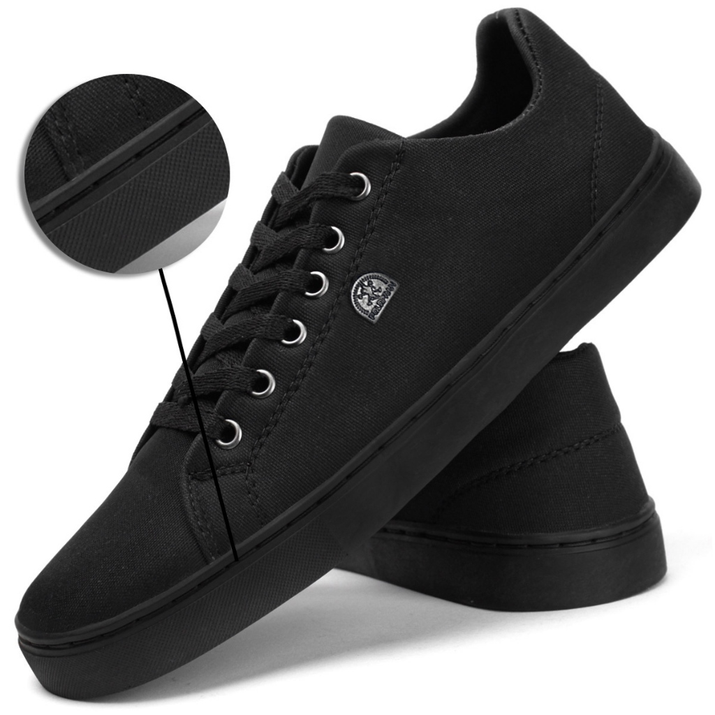 Sapato Casual Sapatenis Masculino Cano Medio Sola Antiderrapante Preto - PROMOÇAO
