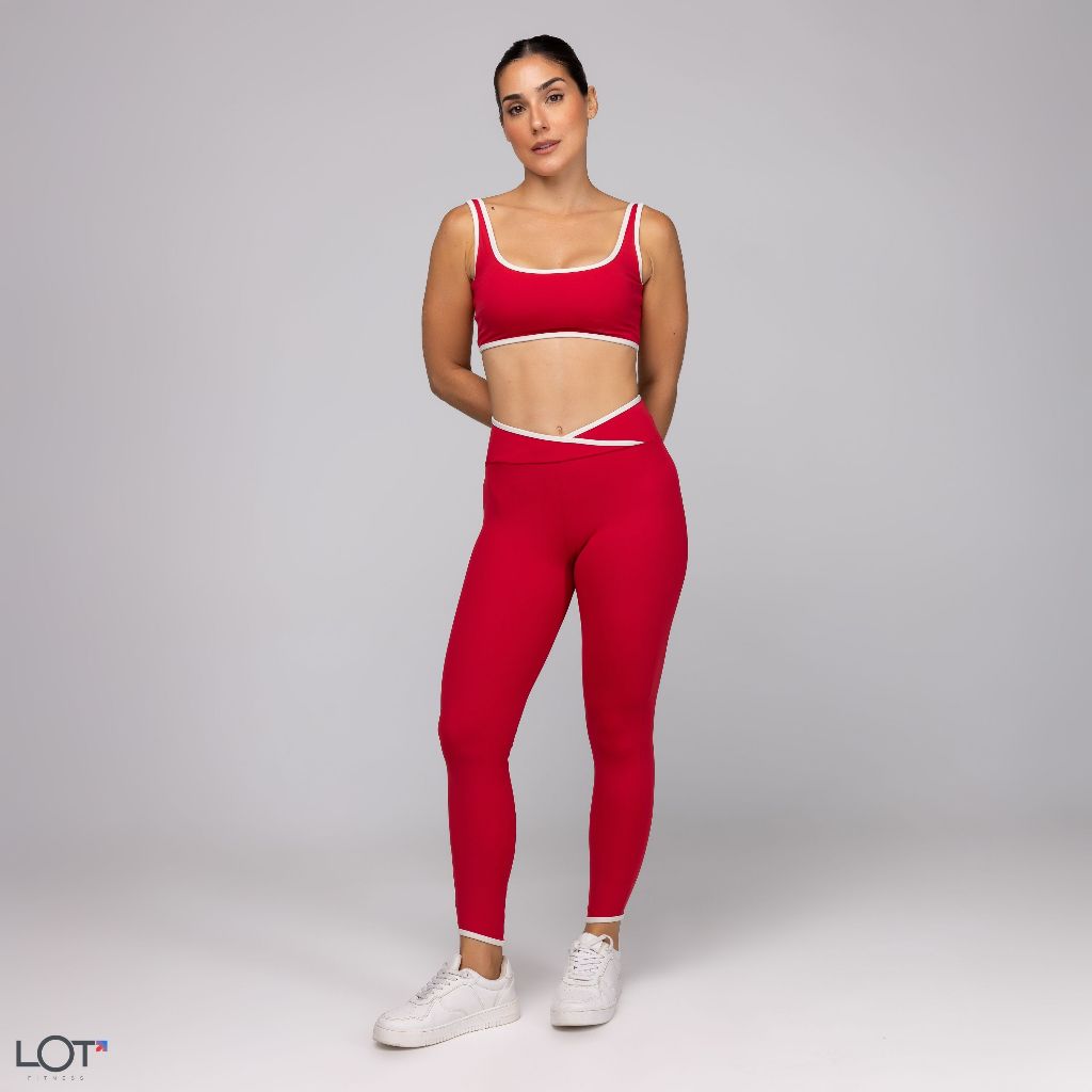 Calça Legging Feminina Poliamida Cós Cruzado Afina Cintura Esportiva Kate Coleção Duo · foto 2
