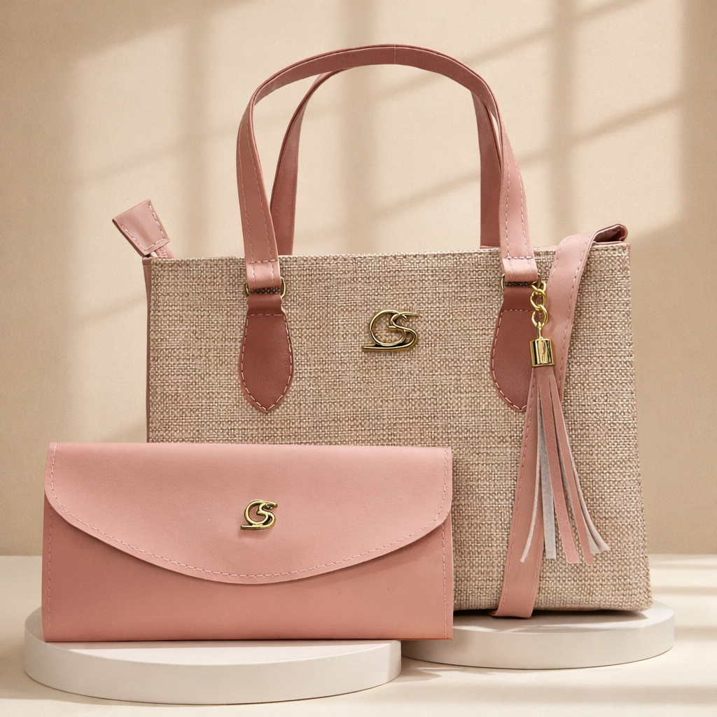 Kit Bolsa Feminina Tecido + carteira