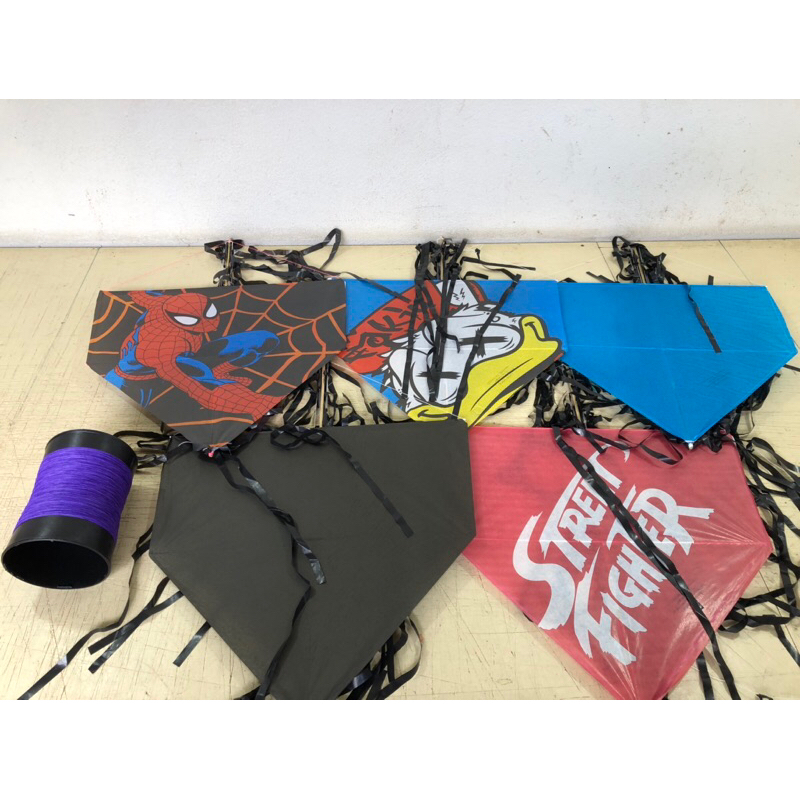 Kit 5 Pipas Caçulas com Rabiola + 1 Cone de Linha 100 Jardas