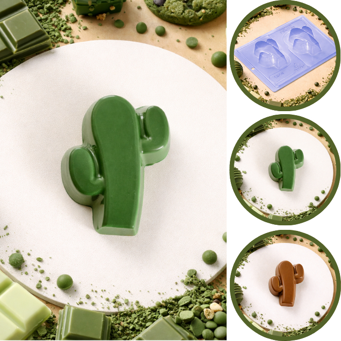 1~ 5 Forma Cactos Silicone Porto Especial 3 Partes P1206 (CHOCO)