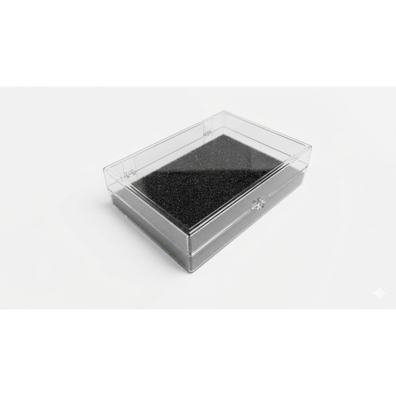 Caixa expositora em acrílico porta jóias anéis guardanapos, etc com 2mm tipo maleta com dobradiça e fecho Med 18x13x5cm