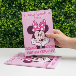Mini Livrinhos de Colorir Minnie Rosa 14X10 ou 20X14 - Lembrancinhas Personalizadas Festas