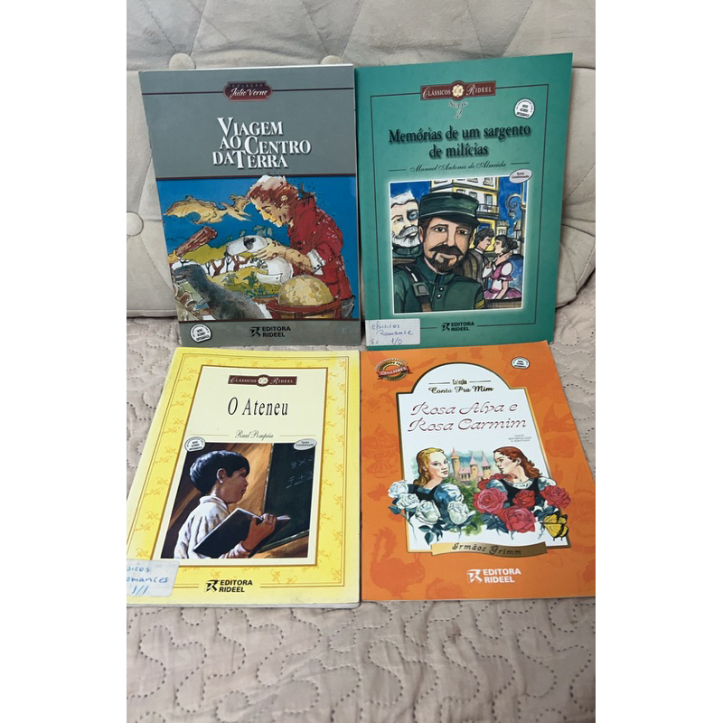 Kit 4 livros infantis - Viagem ao centro da terra • O ateneu • Memórias de um sargento • Rosa Alva e Rosa Carmim