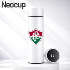 Garrafa Térmica Aço Inoxidável Time de Futebol Fluminense com termômetro digital 500ml
