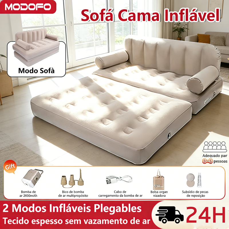 MODOFO Sofá Inflável 2 Lugares Grande Sofá Cama Inflável Casal Com Bomba-Camping Equipment Acampamento Acessórios