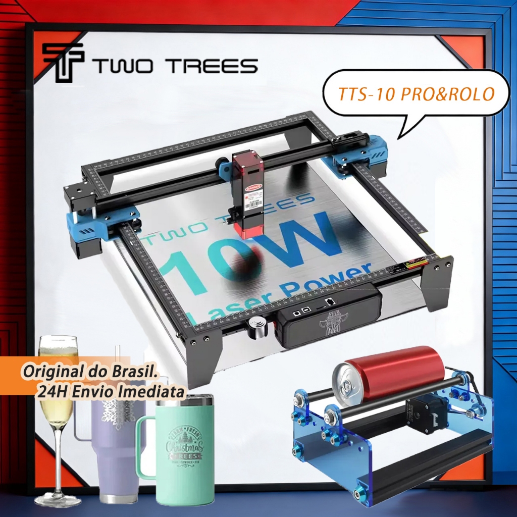 TWOTREES | TTS-10 Pro Corte Laser Área 30x30 + Eixo Rotativo 110/240v em Oferta na Shopee