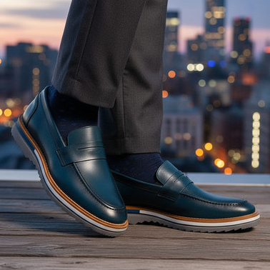 Sapato Loafer Masculino Couro Conforto Diário Design Moderno Casual Social para Trabalho
