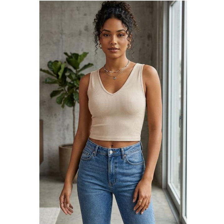 Cropped Camisetas Regata Basica feminino Canelado Blusinha Básica Cropped para academia Regata Ribana