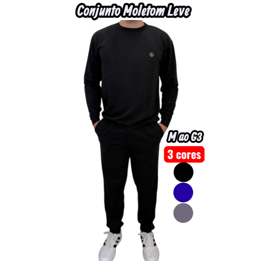Conjunto Moletom Blusão e Calça Moletom Masculino Flanelado Kit Blusão de Frio