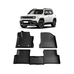 Tapete Bandeja JEEP Renegade 2016 a 2026 - Kit com 3 Peças em TPE Flexivel