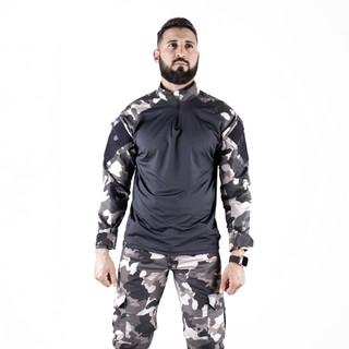 Camisa Combat Shirt Dragon Militar Camuflada Choque Black UV50+