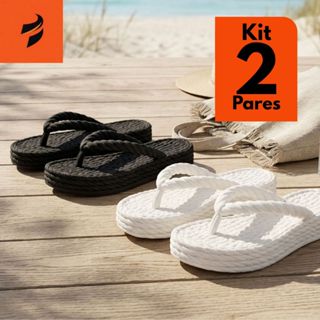 Kit 2 Pares Chinelo Plataforma Nuvem Sandalia Feminino 3 Tranças Casual Estilo Piccadilly Ortopedica em Oferta na Shopee