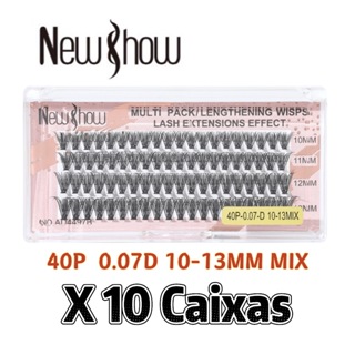 New Show 10Caixas/800 Unidades Números mistos Cílios Postiços 6D MINK 20P/30P/40P 10-13MIX-Tufos sem Nó em Oferta na Shopee