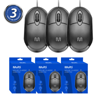 Kit 03 Mouse Óptico Simples Básico Multilaser Valor Atacado em Oferta na Shopee