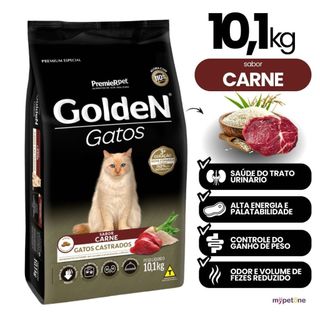 Ração Golden Fórmula Gatos Adultos Castrados Sabor Carne 10,1kg