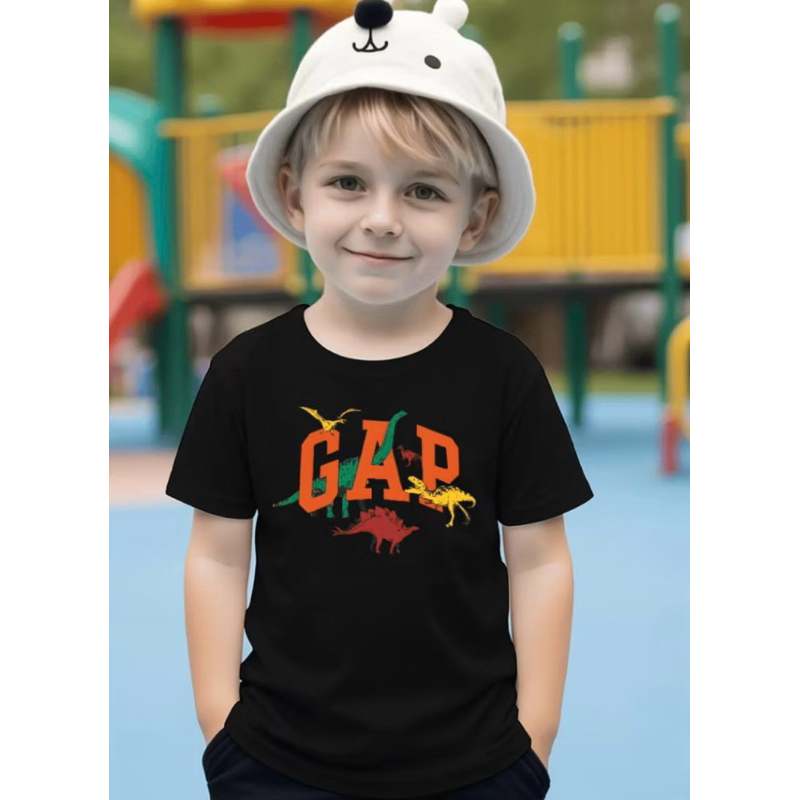 Camiseta Dinossauro GAP Dino Juvenil Infantil Algodão Premium Confortável