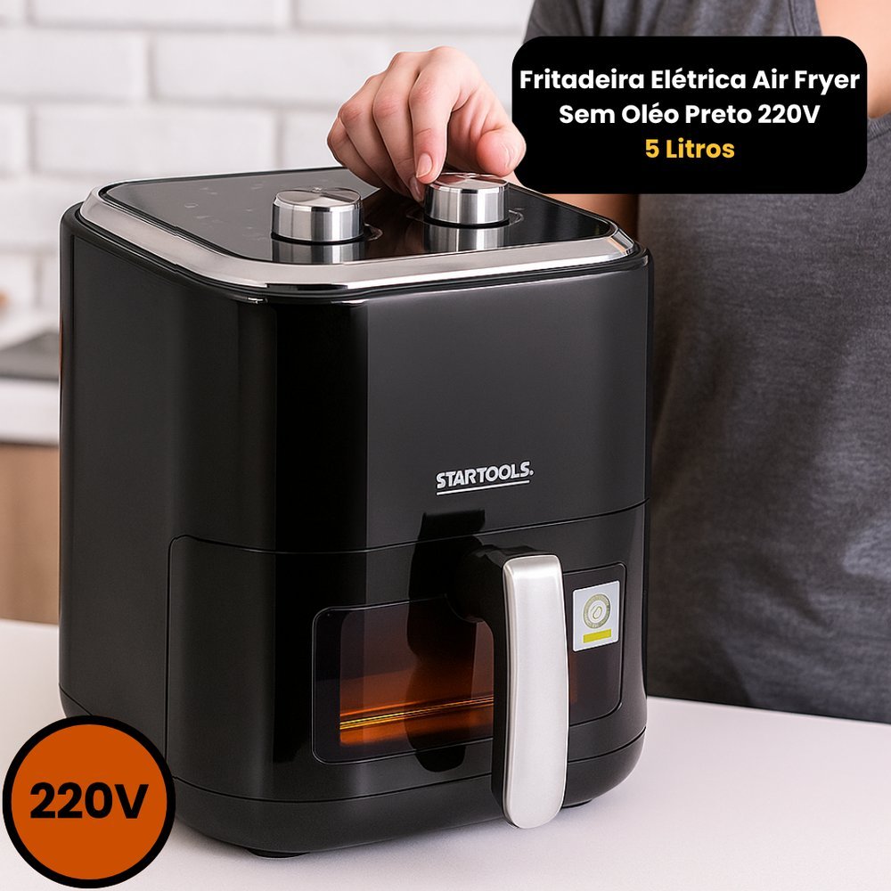 Air Fryer 5L 220V Fritadeira Elétrica Sem Óleo 1200W -Airfrai airfryer er fryer air frayr air fraier
