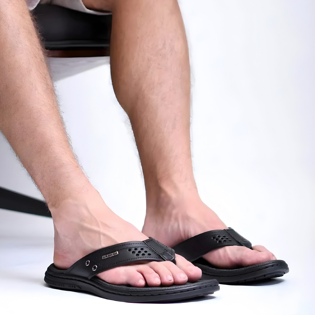 Chinelo De Dedo Pegada 100% Couro Legítimo Com Amortecedor Original — imagem 2 de 2
