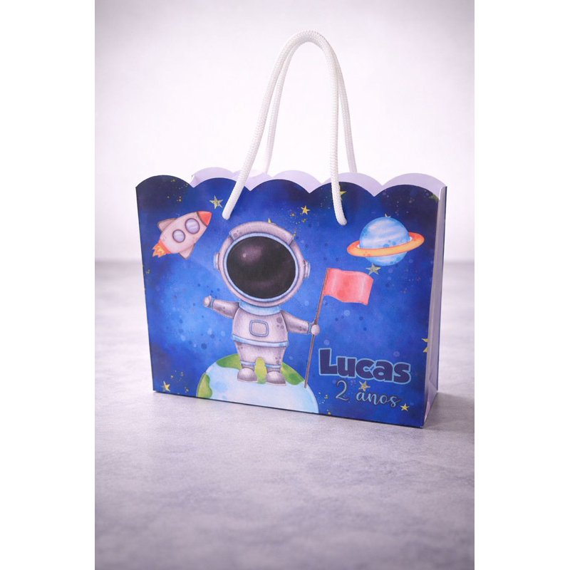 Sacolinha ASTRONAUTA personalizada - sacolinha lembrancinha aniversário ASTRONAUTA - PEGUE E MONTE
