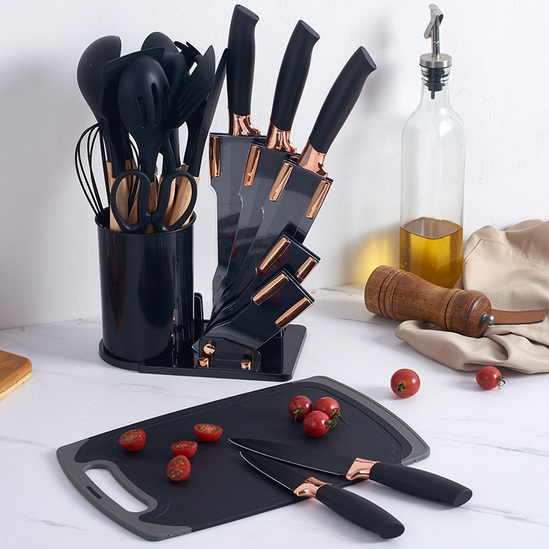 Kit 19 Cozinha Completo Silicone | Inclui Espátulas, Colheres, Tesouras, Facas e Pegadores -R9 · foto 2