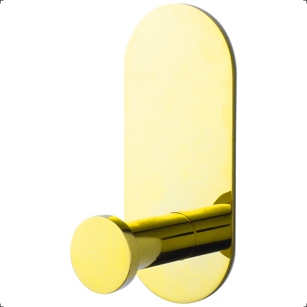 Gancho Suporte Cabide Aço Inox 304 Adesivo Dourado Gold Luxo