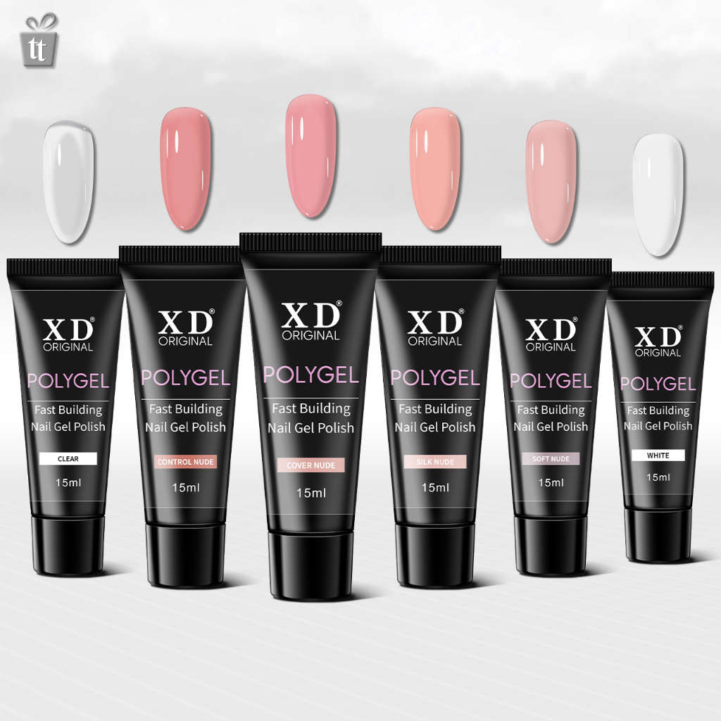 Polygel XD LED UV Profissional 15g F1 Alongamento Unhas de Gel Poly Gel