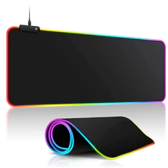 Mousepad Gamer 90x40cm Led Rgb Cores Colorido Tamanho Grande Confortável Base antiderrapante