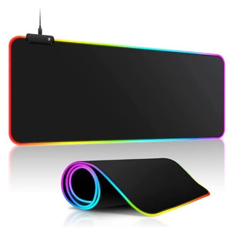 Mousepad Gamer 90x40cm Led Rgb Cores Colorido Tamanho Grande Confortável Base antiderrapante