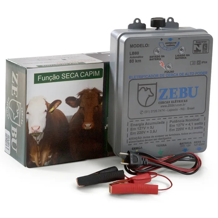 ELETRIFICADOR DE CERCA ZEBU LB80 No-break /12V 80KM SECA CAPIN