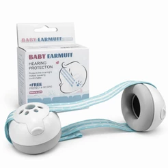 Abafador de Ruído para Bebê 29dB AZUL Protetor Auricular Infantil Ajustável Conforto Sono e Viagem Silent