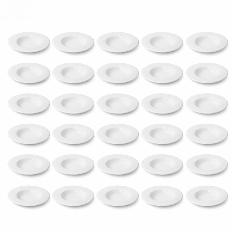 Jogo 30 Pratos Para Risoto Massas 11cm Porcelana Branca