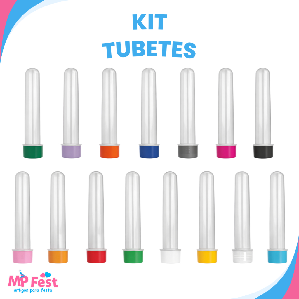Kit 10, 20, 30, 40 e 50 Tubetes Acrílico 13cm - Decoração Lembrancinhas Para Festa Aniversário
