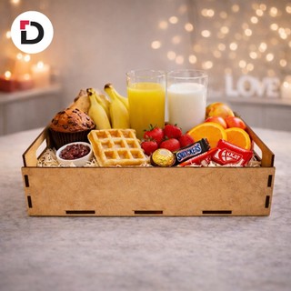 Kit Bandejas Lisa 20x15x5 Decoração De Festa Mdf festa - Lembrancinha Cafe da manha multiuso / Feminino e masculino
