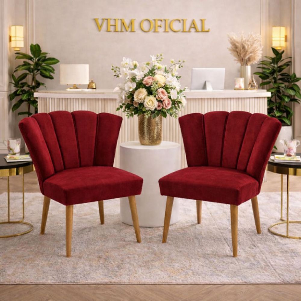 Kit 02 Poltronas Pétala Luxo Para Quarto Penteadeira Conforto e Decoração Sofisticada