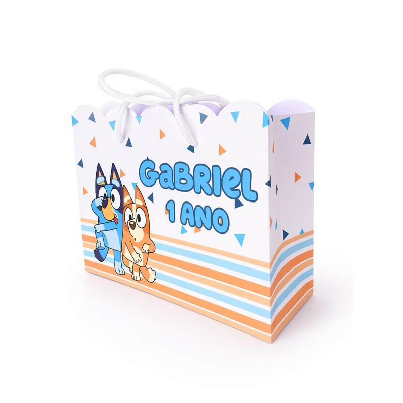 Sacolinha BLUEY MENINO personalizada - sacolinha lembrancinha aniversário BLUEY MENINO- PEGUE E MONTE