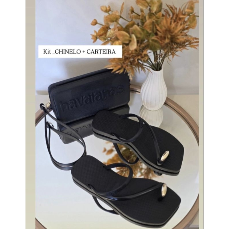 KIT CARTEIRA + CHINELO FEMININO ADULTO