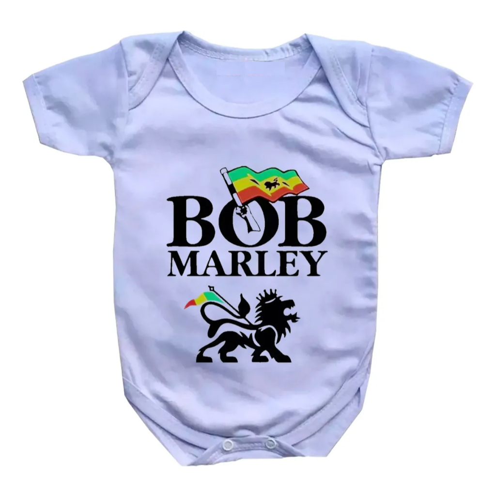 Roupa Body De Bebê Personalizado Bob Marley  Colorido
