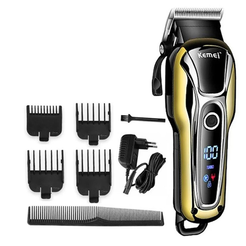 Máquina Cortar Cabelo Sem Fio Profissional Kemei KM-1990