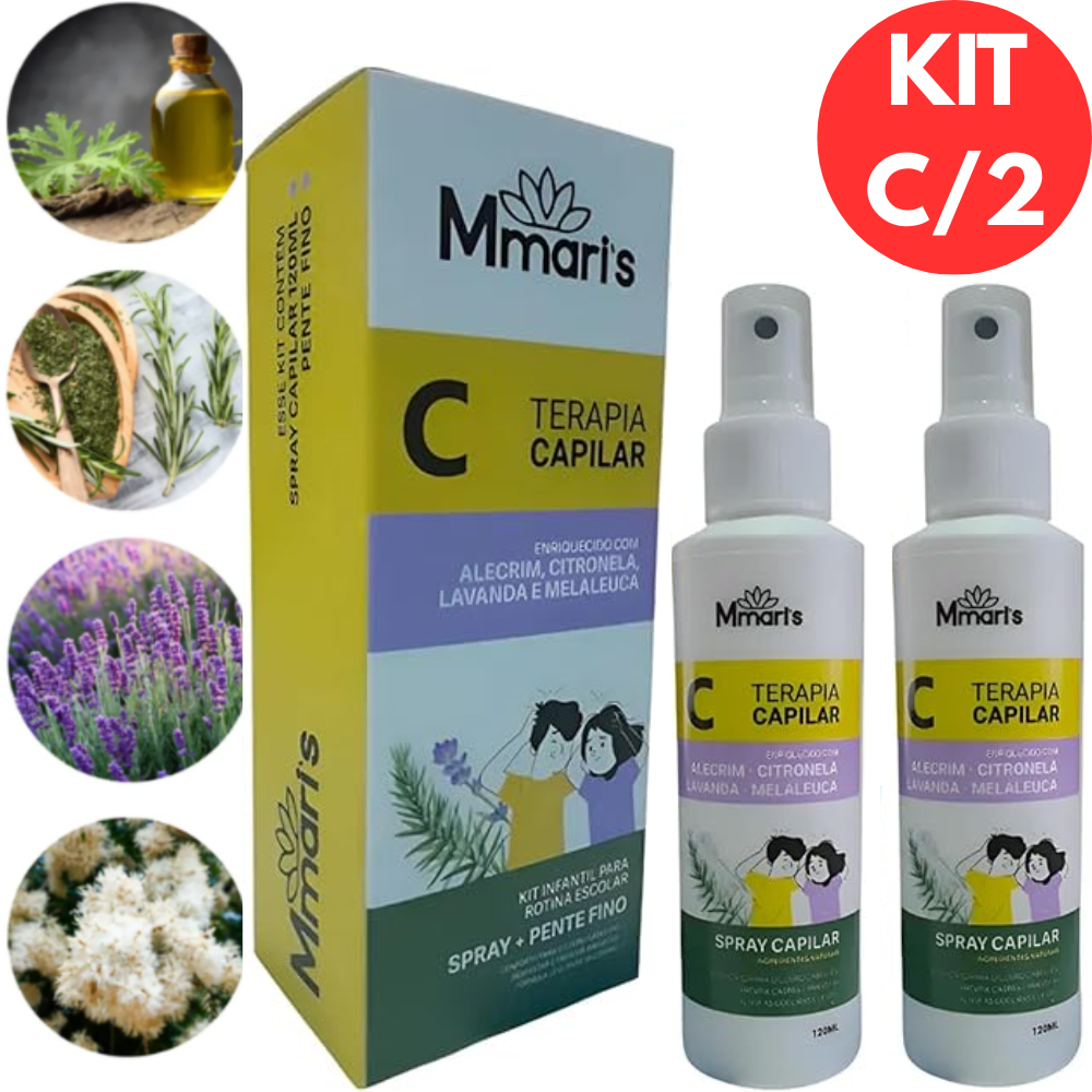 Spray De Piolhos e Lêndeas Creme de Pentear Para Pilho Lendea Escola Infantil Creche M Mari's