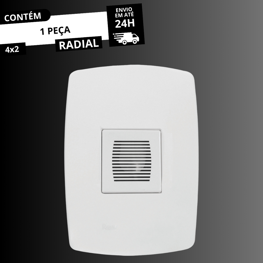 Conjunto 4x2 Campainha Cigarra 10A 250V Linha Pérola Branca Radial