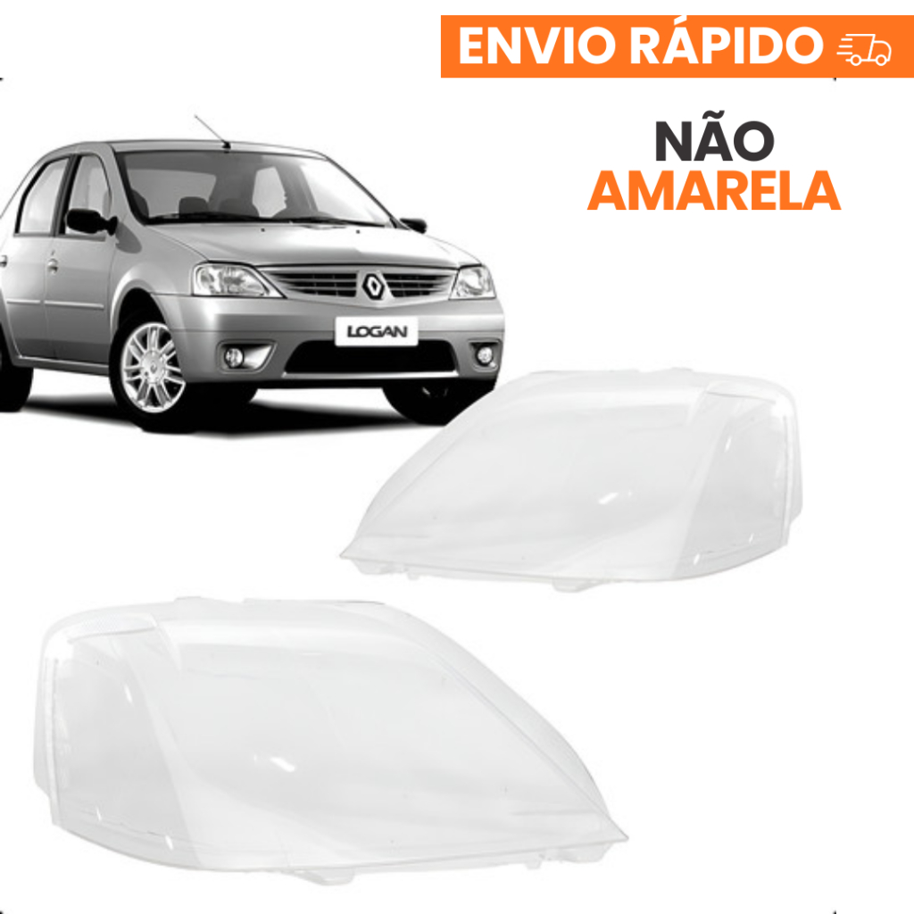Lente Farol Renault Logan 2007 2008 2009 2010