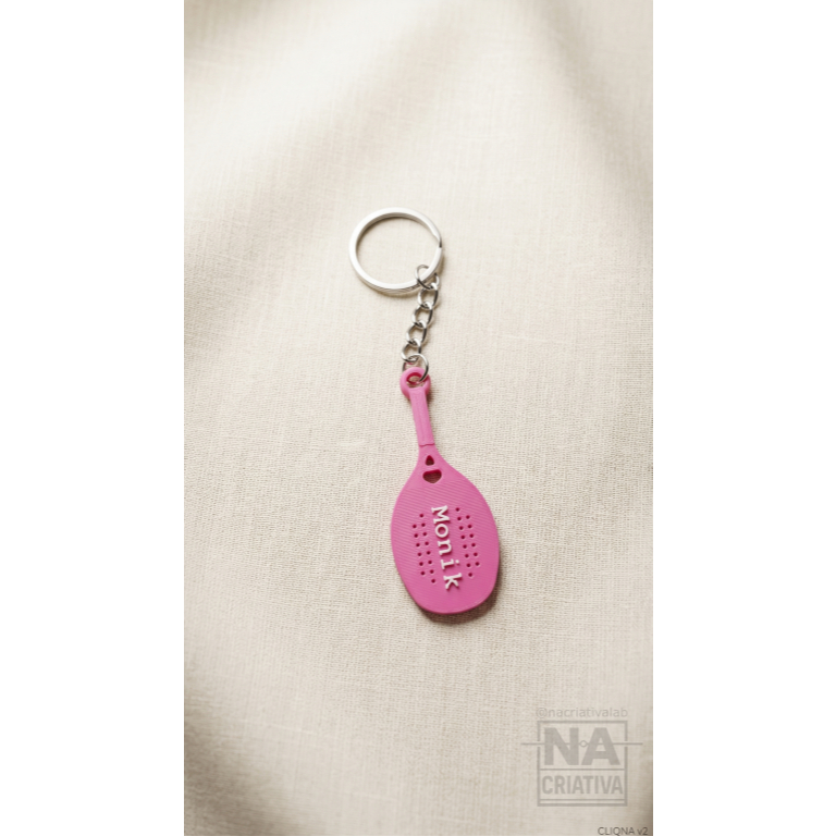 Kit 1/3/5/10 Chaveiros Beach Tennis Personalizados Com Nome Raquete Lembrancinha Brinde Time Torneio — imagem 2 de 2