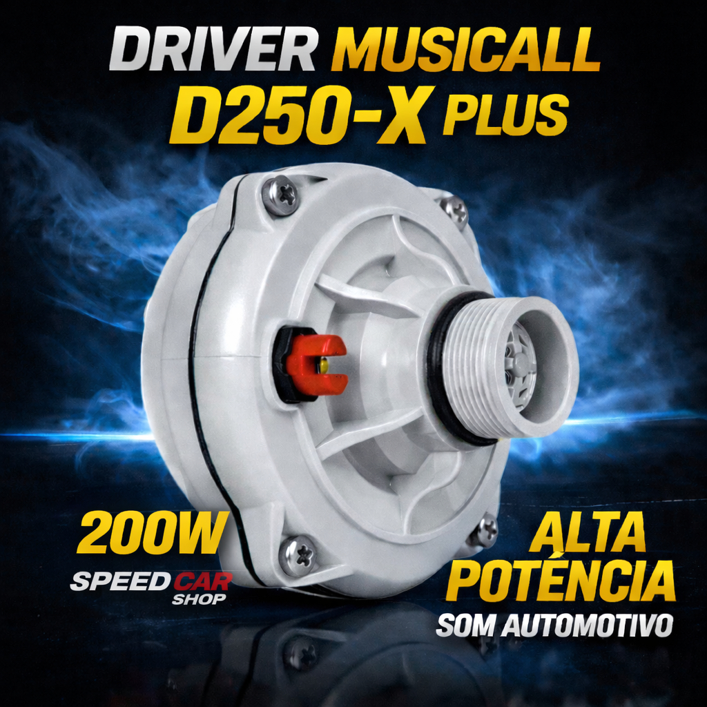 Driver D250X 200W 8 Ohms Som Automotivo Profissional Corneta Trio Alta Potência Caixa de som