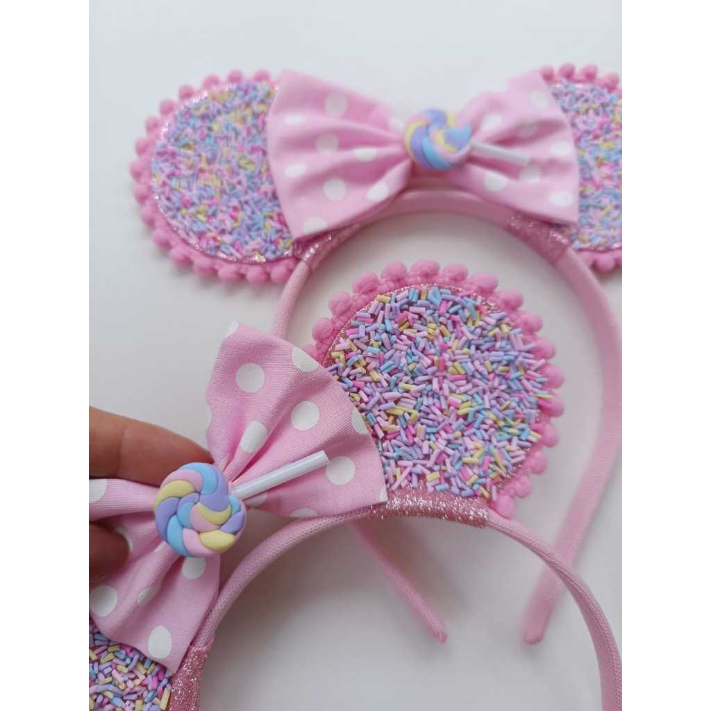 Tiara Minie confeitaria kit mãe e filha tiara minei rosa meninas adulto