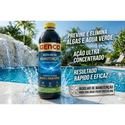 Previne e Elimina algas e água Verde na Piscina Genco 1litro
