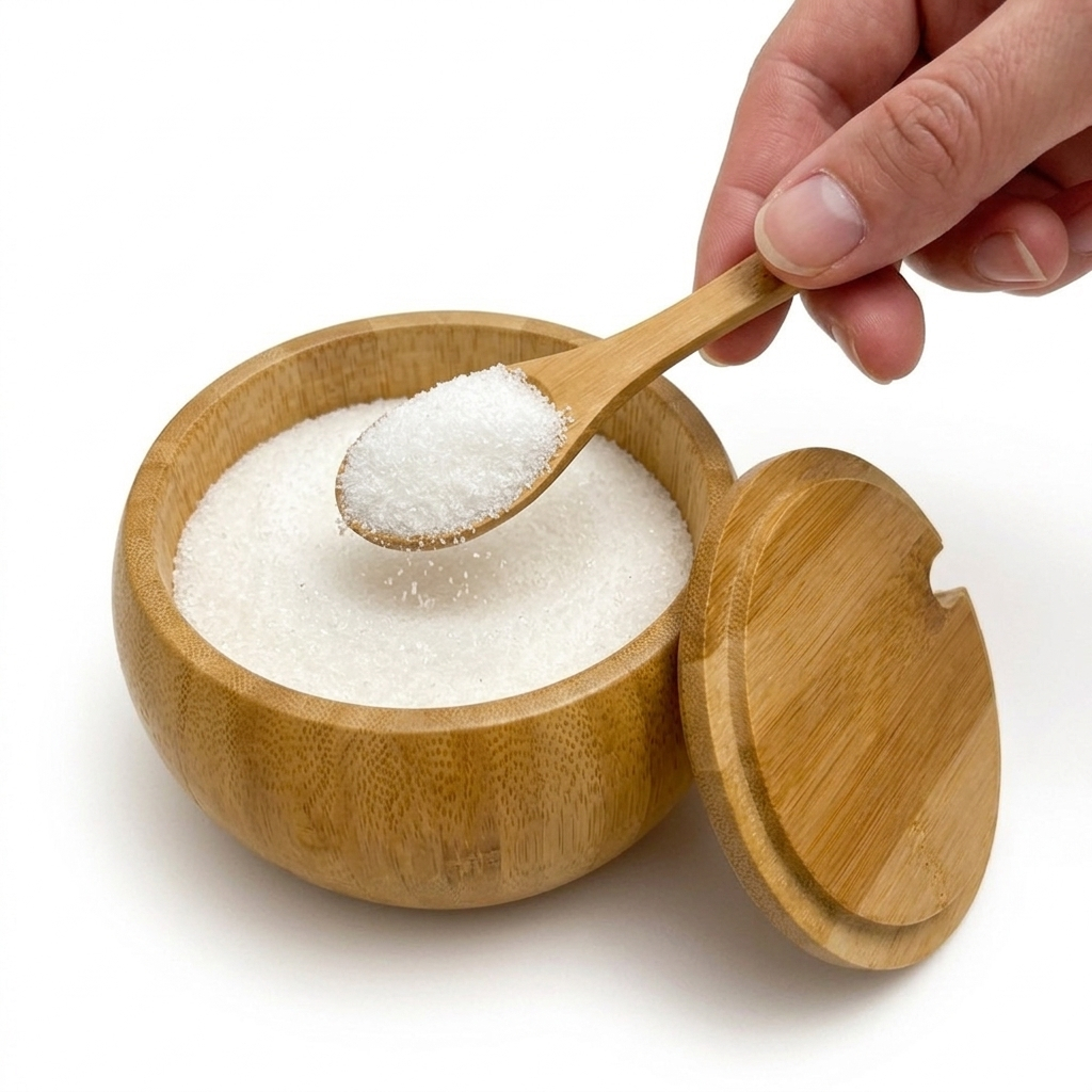 Açucareiro de Bambu com Colher e Tampa multiuso Farinheira Saleiro Temperos Ecológico e Resistente